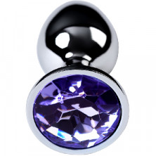 ToyFa Metal Anal Rhinestone Аметист D 2,8 см, серебристая