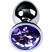 ToyFa Metal Anal Rhinestone Аметист D 2,8 см, серебристая