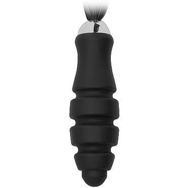 Ouch! Black Whip with Sliced Silicone Dildo, черная