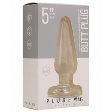 Shots Plug&Play Butt Plug Basic Glass 12,7см, прозрачная