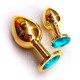 Butt Plug Gold Large, голубой