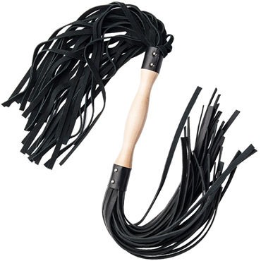 Toyfa Theatre Флоггер из натуральной кожи, черный