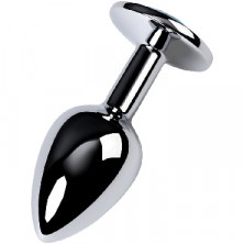 ToyFa Metal Anal Rhinestone Топаз D 2,8 см, серебристая