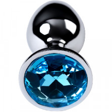 ToyFa Metal Anal Rhinestone Топаз D 2,8 см, серебристая