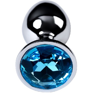 ToyFa Metal Anal Rhinestone Топаз D 2,8 см, серебристая