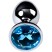 ToyFa Metal Anal Rhinestone Топаз D 2,8 см, серебристая
