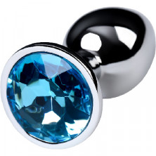 ToyFa Metal Anal Rhinestone Топаз D 2,8 см, серебристая