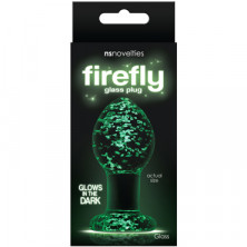 NS Novelties Firefly Glass Plug Medium, светящаяся в темноте