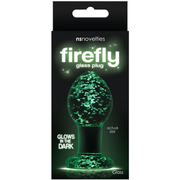 NS Novelties Firefly Glass Plug Medium, светящаяся в темноте