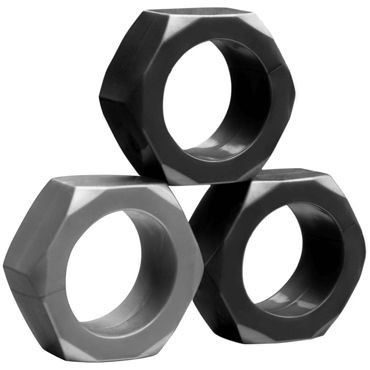 Tom of Finland 3 Piece Cock Nuts, черный