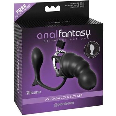 Pipedream Ass-Gasm Cock Blocker, черный
