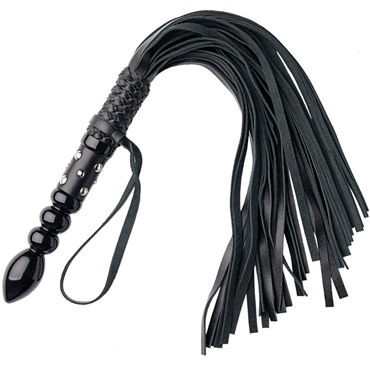 Toyfa Theatre Флоггер из натуральной кожи, черный