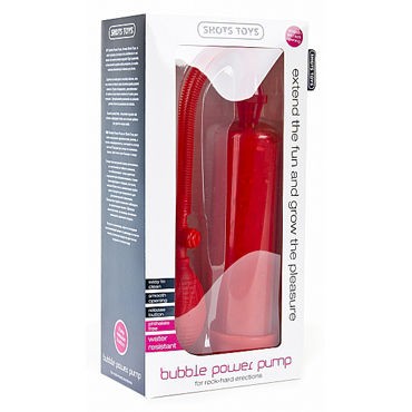 Shots Toys Bubble Power Pump, красная