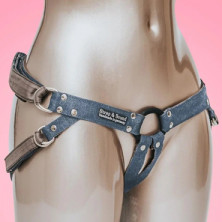 Fun Factory Strap & Bound Invisible Denim 3, синее