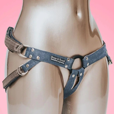 Fun Factory Strap & Bound Invisible Denim 3, синее