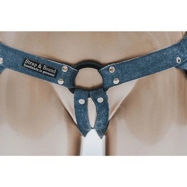 Fun Factory Strap & Bound Invisible Denim 3, синее
