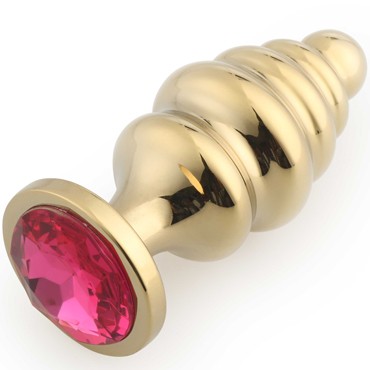 Play Secrets Screw Butt Plug Medium, золотой/ярко-розовый