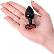 Toyfa Metal Анальный страз S, черный/красный