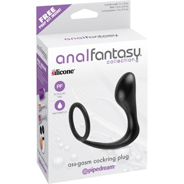 Pipedream Anal Fantasy Collection Ass-Gasm Cockring Plug, черный