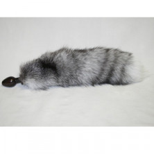 Wild Lust Анальная пробка лисьим хвостом серым, 60 мм