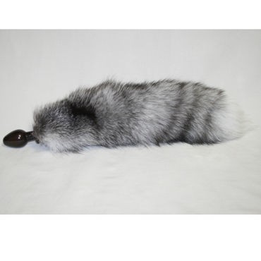 Wild Lust Анальная пробка лисьим хвостом серым, 60 мм