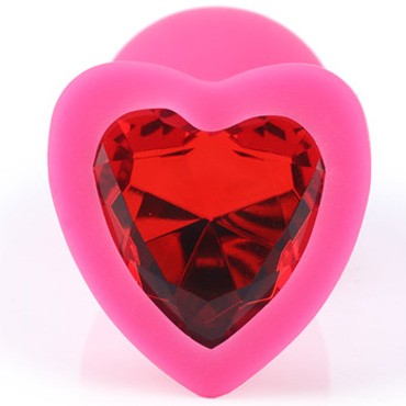Play Secrets Butt Plug Heart Shape S, розовый/красный