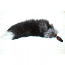 Wild Lust Анальная пробка лисьим хвостом черным, 60 мм