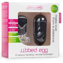 Shots Toys Ribbed Egg, черное
