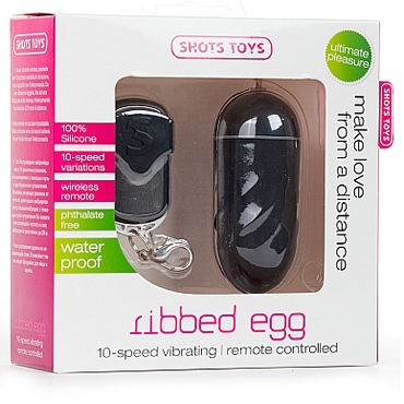 Shots Toys Ribbed Egg, черное