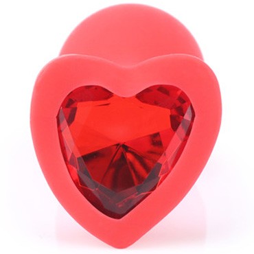 Play Secrets Silicone Butt Plug Heart Shape Small, красный/красный