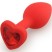 Play Secrets Silicone Butt Plug Heart Shape Small, красный/красный