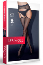 Le Frivole Sense Колготки с вырезами из сетки, черные