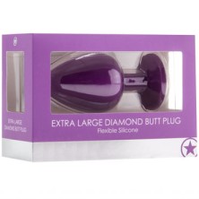 Ouch! Extra Large Diamond Butt Plug, фиолетовая