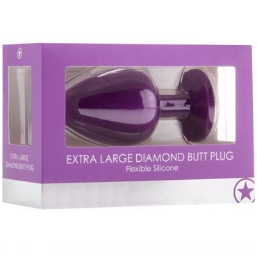 Ouch! Extra Large Diamond Butt Plug, фиолетовая
