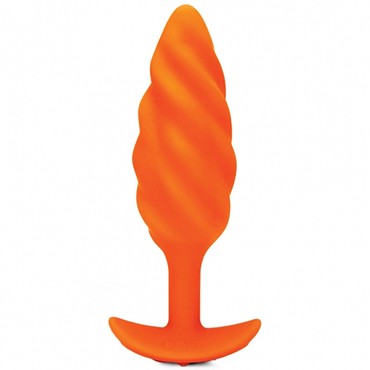 B-vibe Swirl Texture Plug, оранжевый