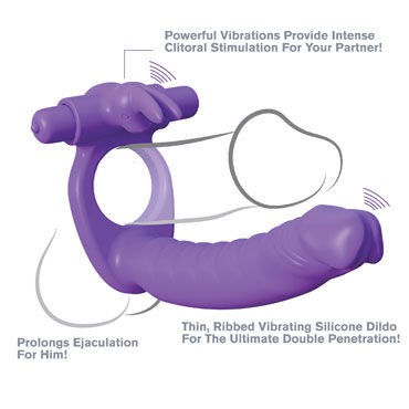 Pipedream Fantasy C-Ringz Silicone Double Penetrator Rabbit