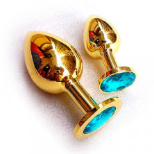Butt Plug Gold Small, голубой