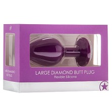 Ouch! Large Diamond Butt Plug, фиолетовая