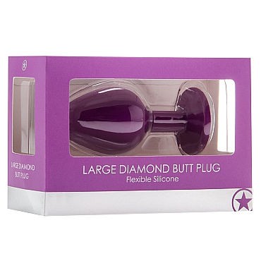 Ouch! Large Diamond Butt Plug, фиолетовая