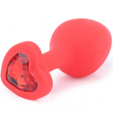 Play Secrets Silicone Butt Plug Heart Shape Medium, красный/красный