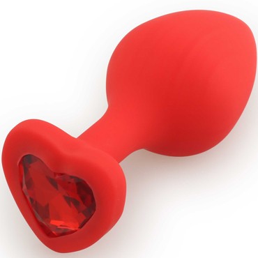 Play Secrets Silicone Butt Plug Heart Shape Medium, красный/красный