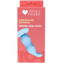 Точка Любви Анальная пробка Waved Anal Plug, голубой