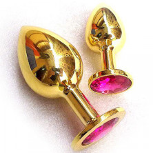 Butt Plug Gold Small, малиновый