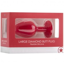 Ouch! Large Diamond Butt Plug, красная