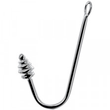 ToyFa Metal Анальный крюк с ребристым наконечником, серебристый