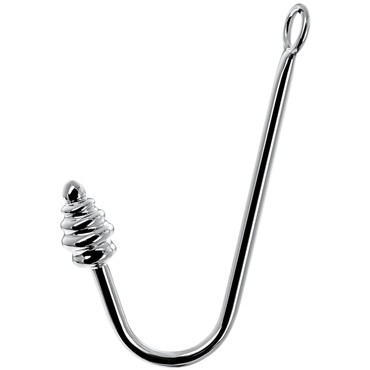 ToyFa Metal Анальный крюк с ребристым наконечником, серебристый