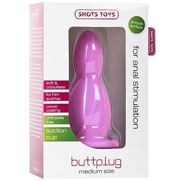 Shots Toys Medium Buttplug, розовый