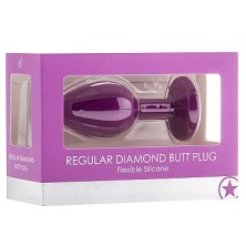 Ouch! Regular Diamond Butt Plug, фиолетовая