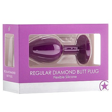 Ouch! Regular Diamond Butt Plug, фиолетовая