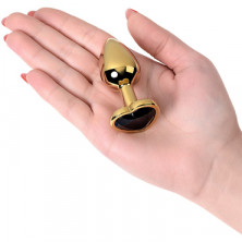 Toyfa Metal Анальный страз сердце S, золотой/черный